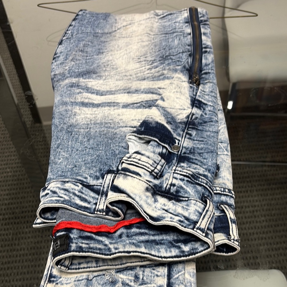 Stylish Blue Acid Wash Jeans